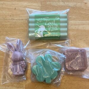 Bundle - Goat Milk Bar Soap + 3 Assorted Decorative handmade Soaps All new